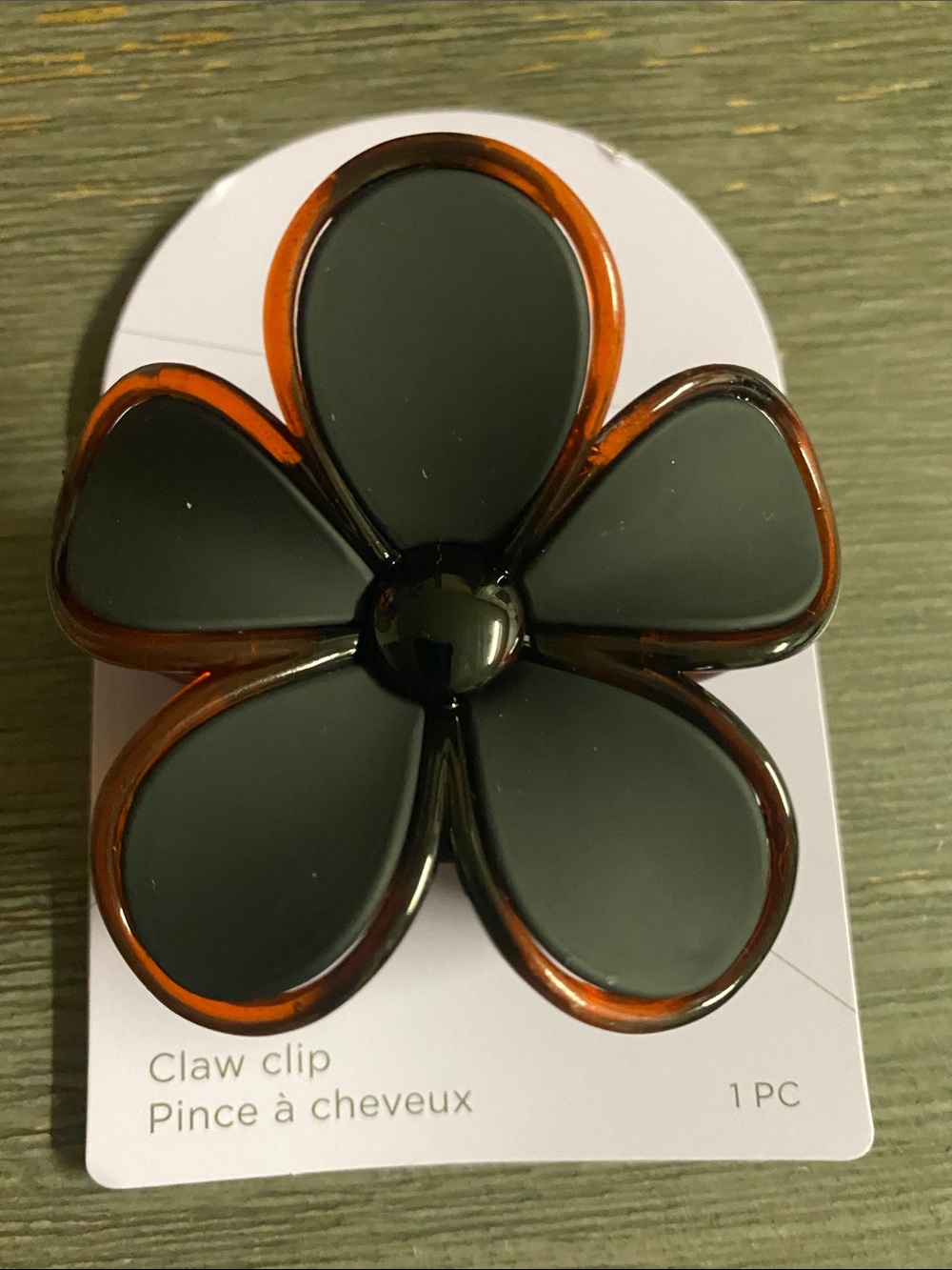 Black & Amber Flower Claw Clip Hair Accessory